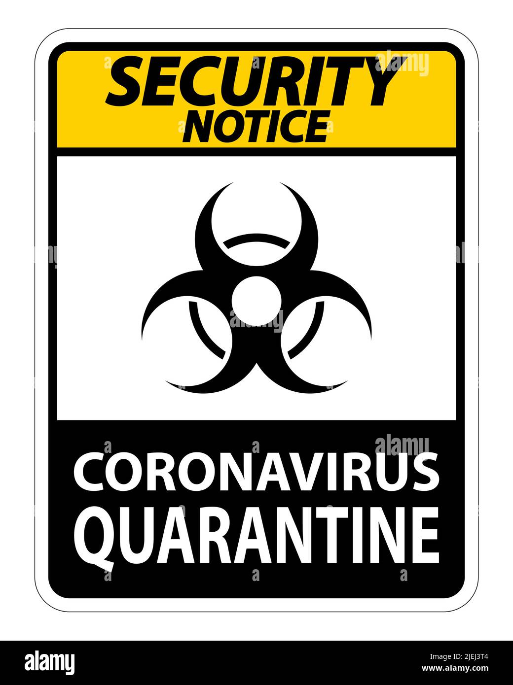 Security Notice Coronavirus Quarantine Sign Isolate On White Background ...