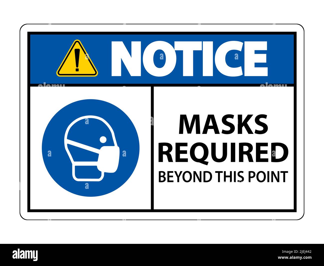 Notice Masks Required Beyond This Point Sign Isolate On White ...