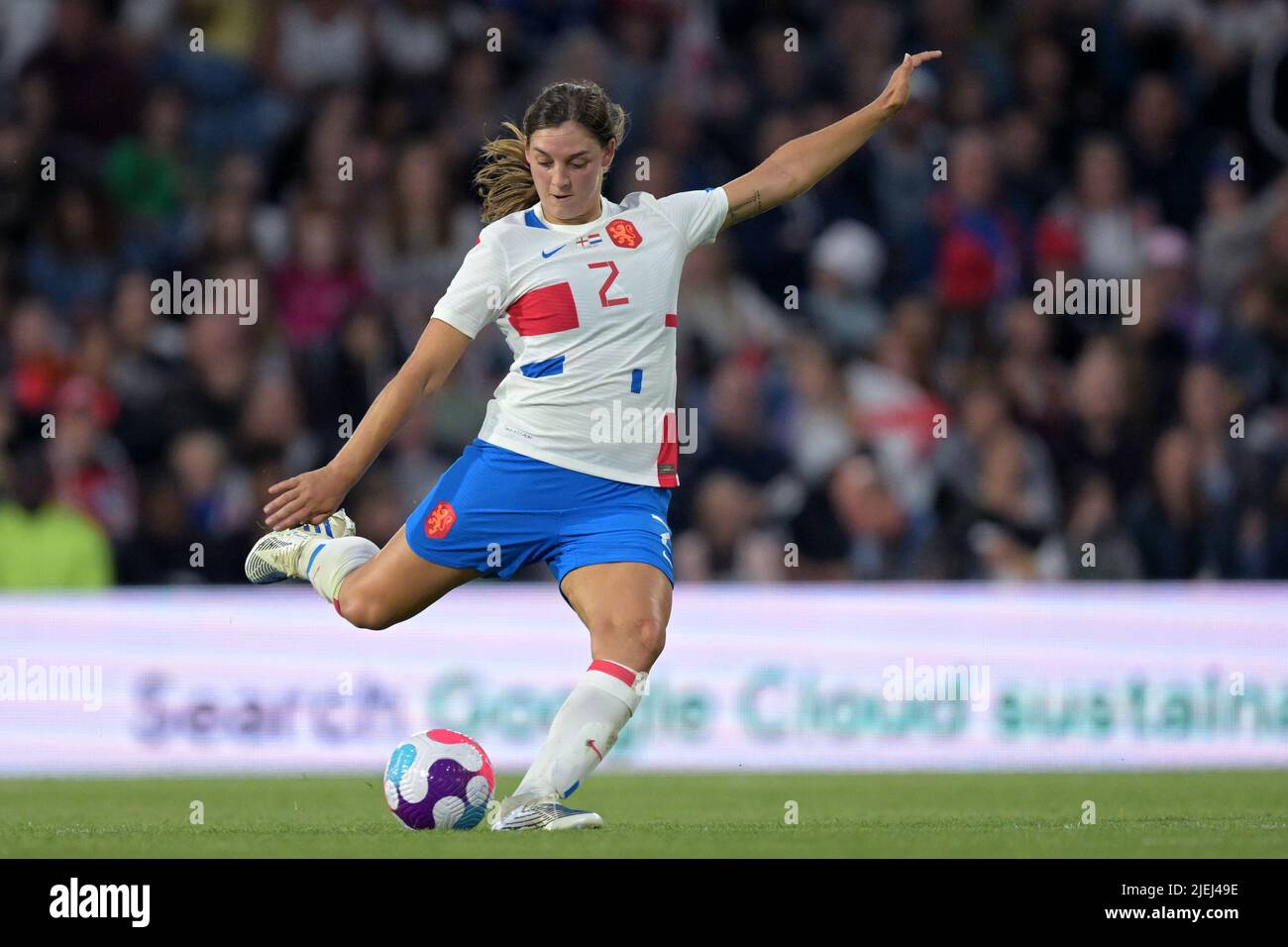 LEEDS - Aniek Nouwen of Holland women during the women's friendly match between England and the Netherlands at Elland Road Stadium on June 24, 2022 in Leeds, United Kingdom. ANP GERRIT VAN COLOGNE Stock Photo