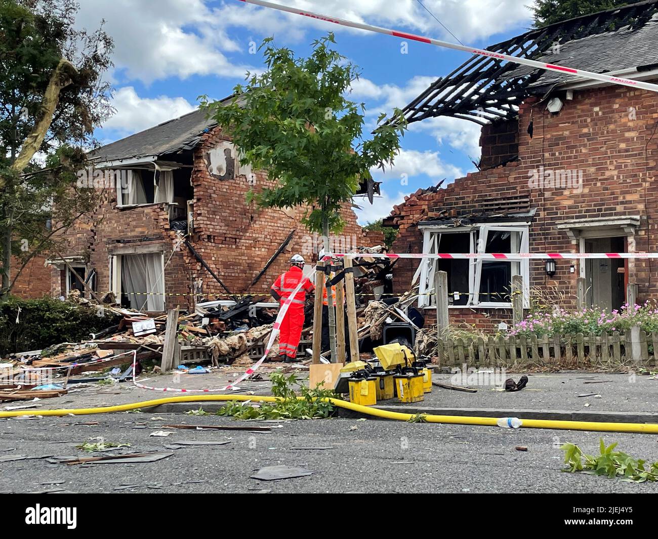 Emergency services at the scene in Dulwich Road, Kingstanding, in