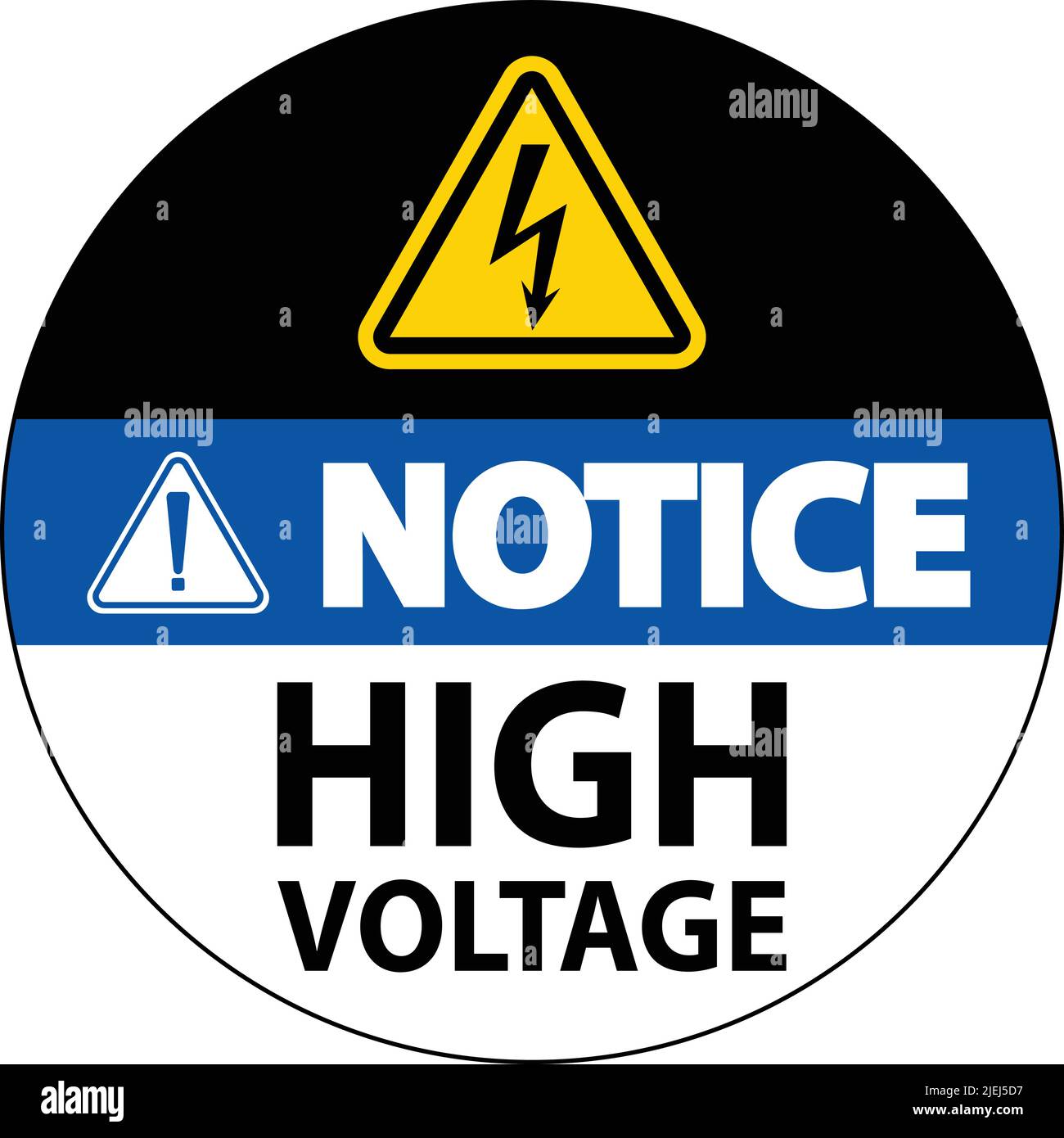 Notice High Voltage Floor Sign On White Background Stock Vector