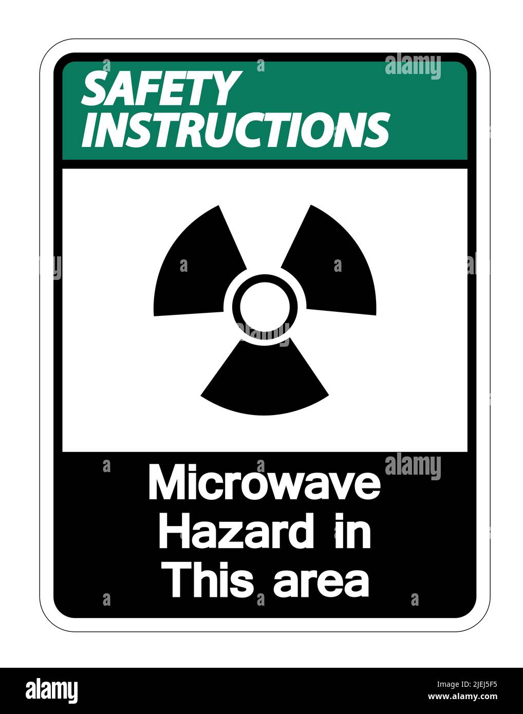 Safety instructions Microwave Hazard Sign on white background,Vector illustration Stock Vector
