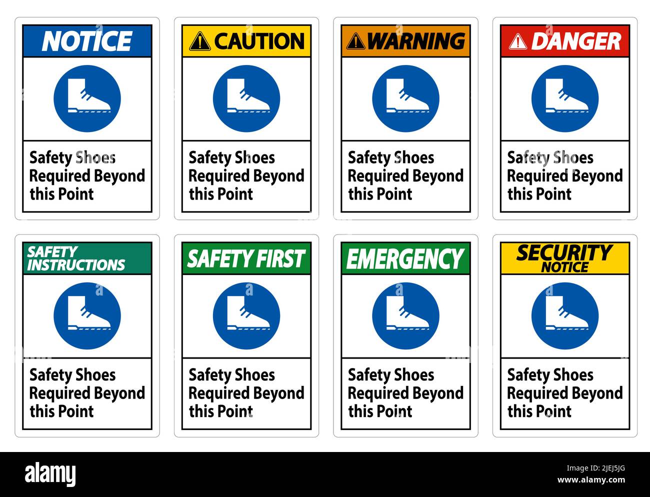Safety Shoes Required Beyond This Point Stock Vector Image & Art - Alamy