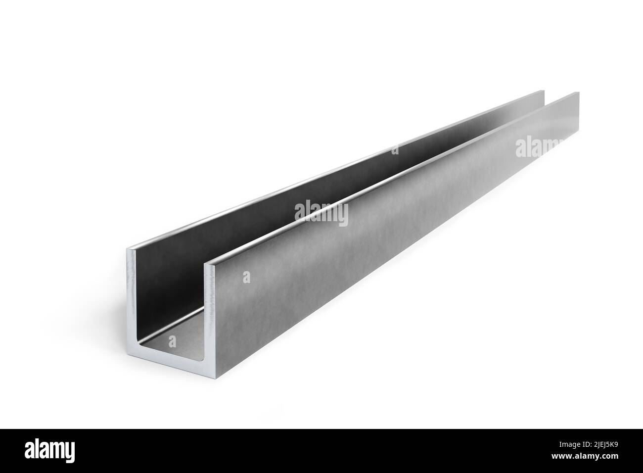 Single steel channel of square shape - 3d render Stock Photo