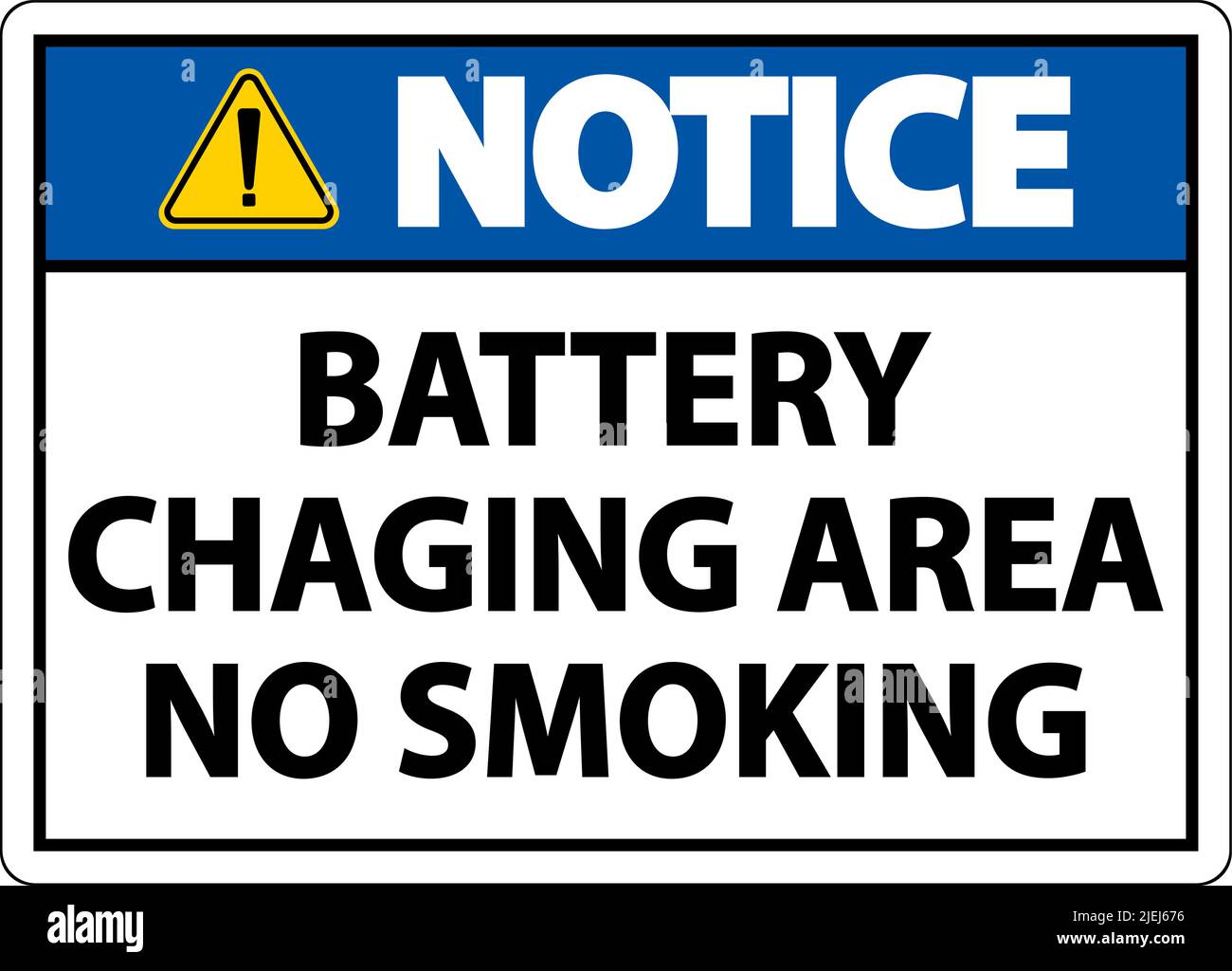 Notice Battery Charging No Smoking Sign On White Background Stock Vector