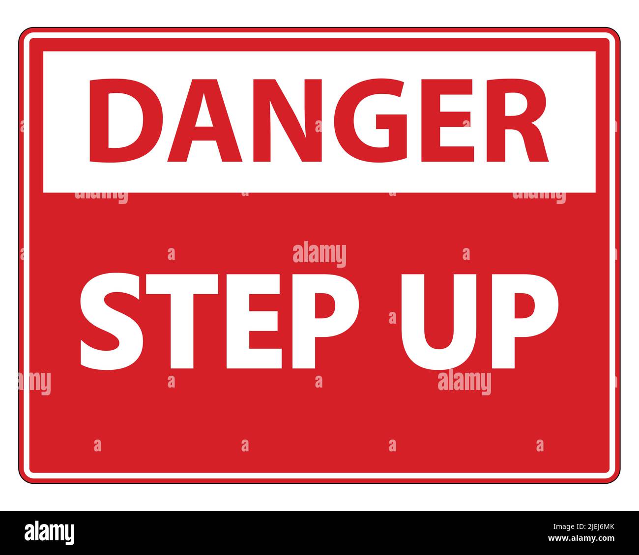 Danger Step Up Wall Sign on white background,vector illustration Stock Vector
