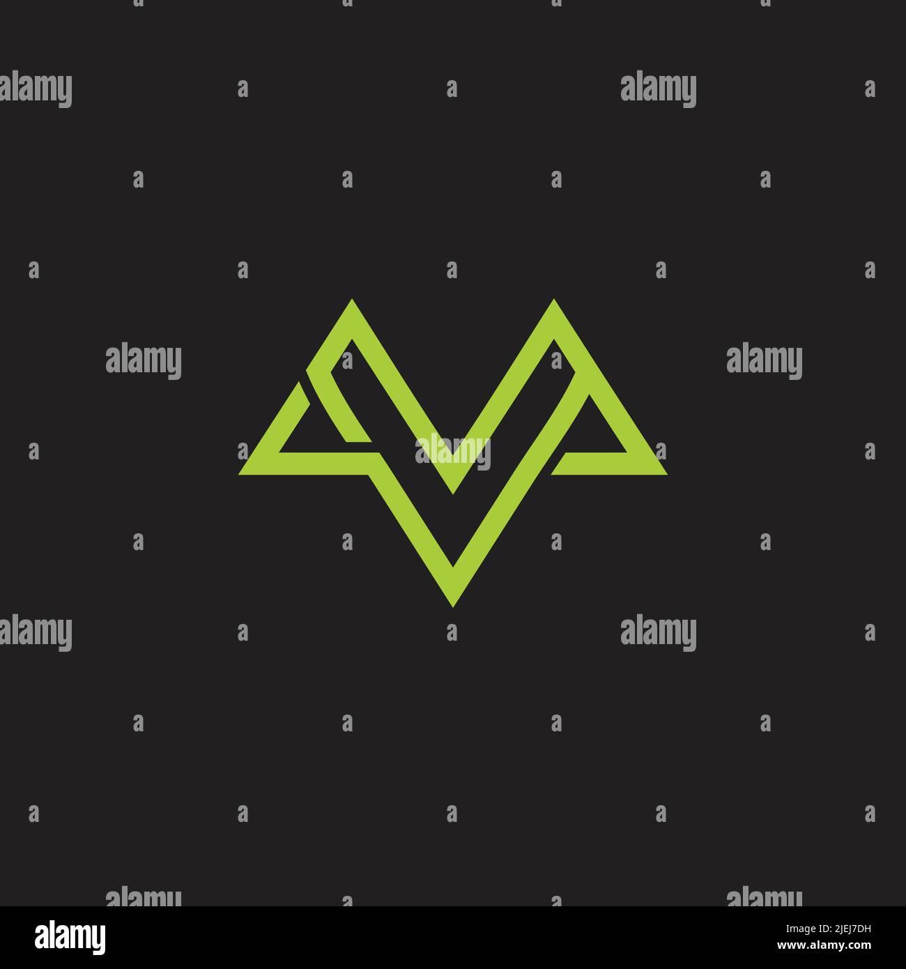 letter mv simple geometric mountain triangle logo vector Stock Vector