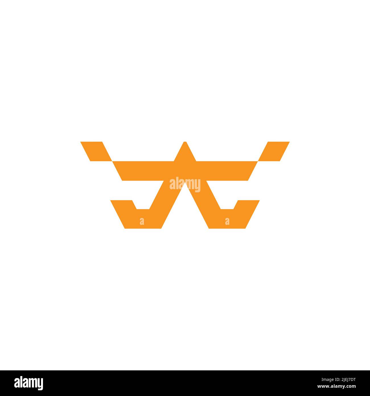 abstract letter wc simple geometric logo vector Stock Vector