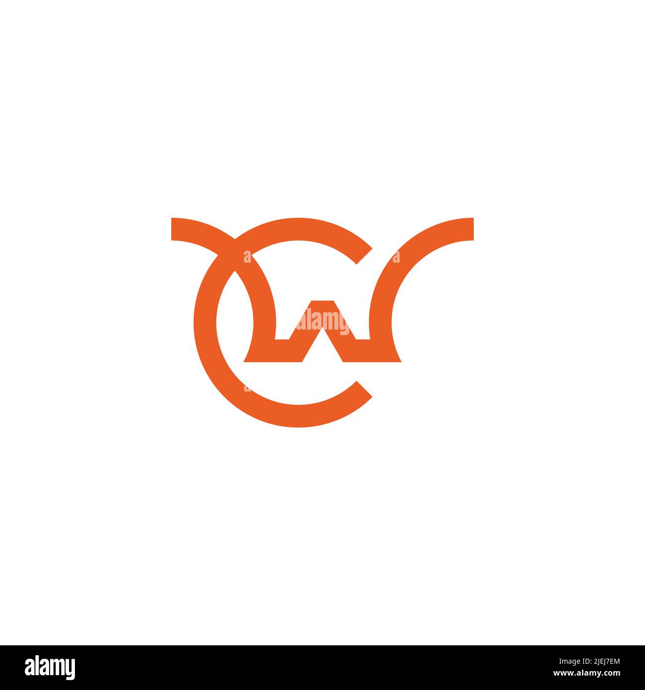 letter cw simple curves geometric line logo vector Stock Vector