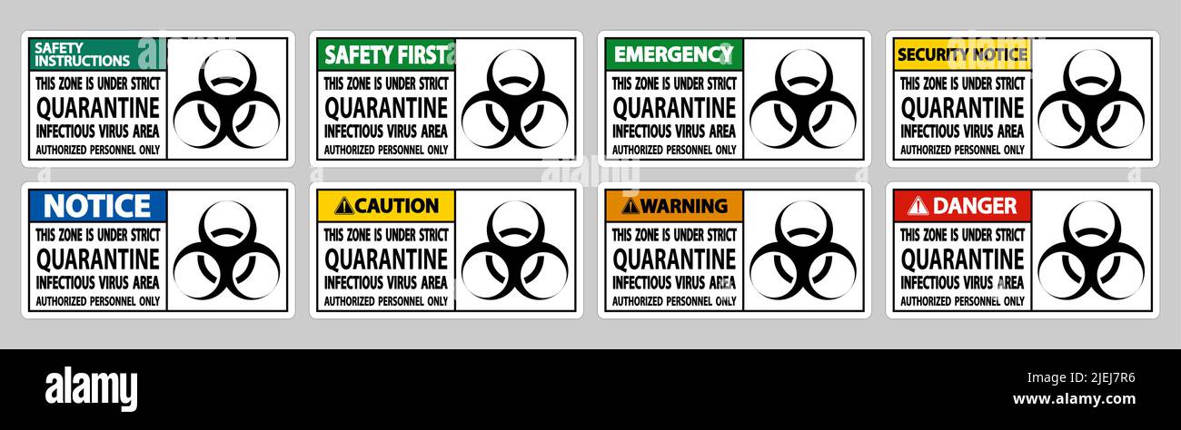 Quarantine Infectious Virus Area Sign Isolate On White Background ...