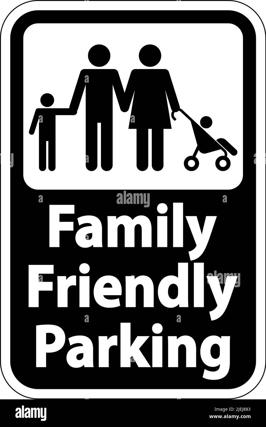 Family Friendly Parking Sign On White Background Stock Vector Image