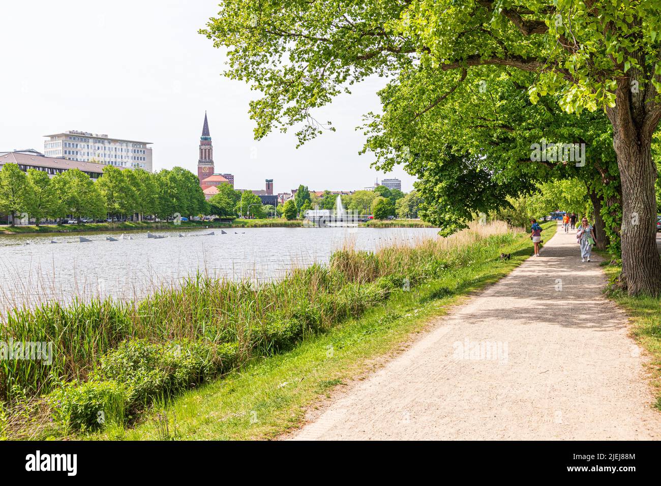 Kleiner Kiel lake at Hiroshima Park in Kiel, Schleswig-Holstein, Germany Stock Photo