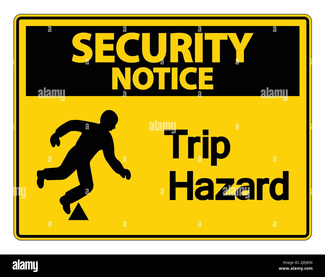 Security notice Trip Hazard Symbol Sign on white background,Vector ...