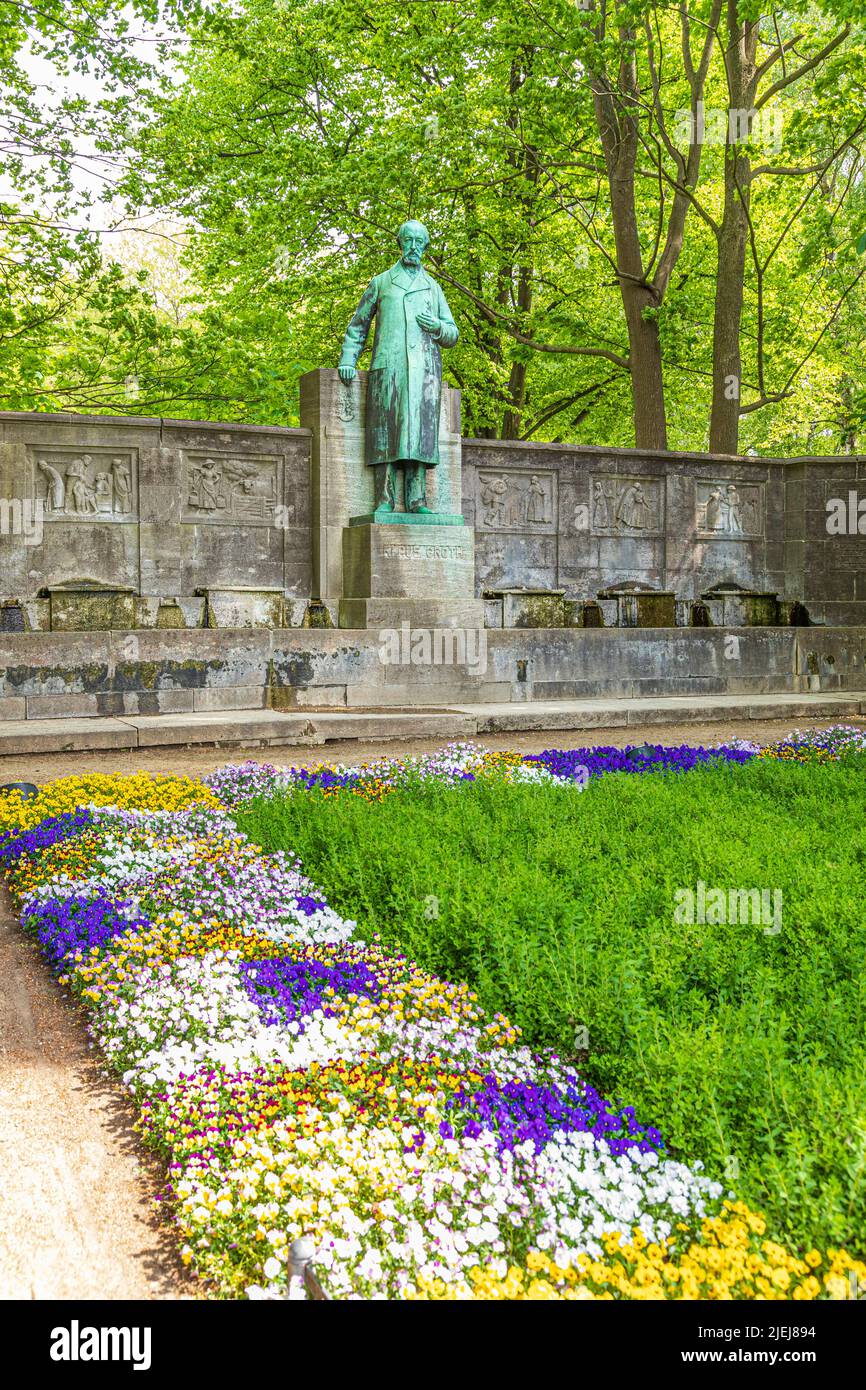 A memorial to the Low German poet Klaus Groth in Hiroshima Park in Kiel, Schleswig-Holstein, Germany Stock Photo