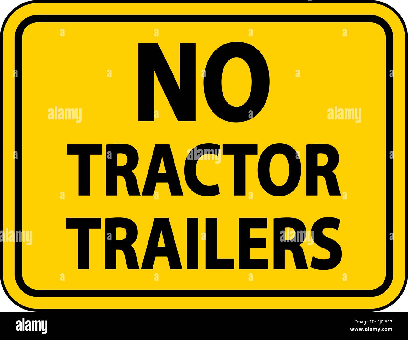No Tractor Trailers Sign On White Background Stock Vector