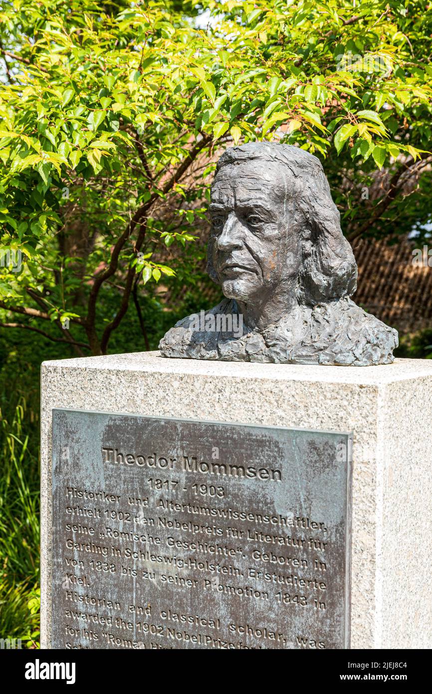 A memorial to the Nobel prize winner Theodor Mommsen (1817-1903) the greatest classical historian of the nineteenth century in Kiel, Schleswig-Holstei Stock Photo