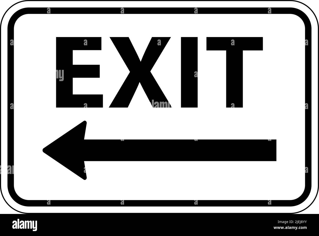 Exit Left Arrow Sign On White Background Stock Vector