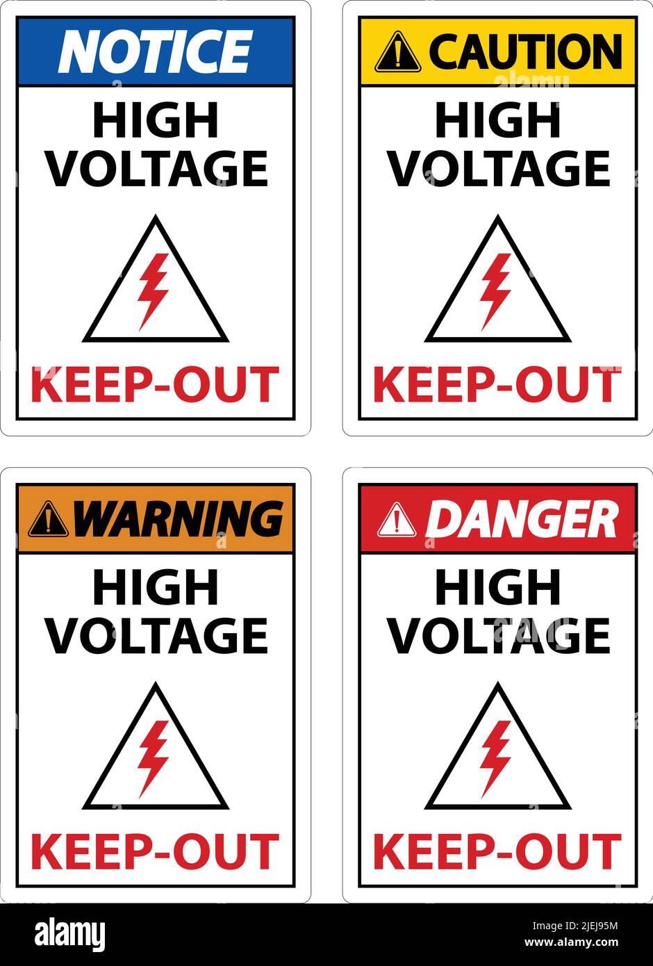 High Voltage Keep Out Sign On White Background Stock Vector Image & Art