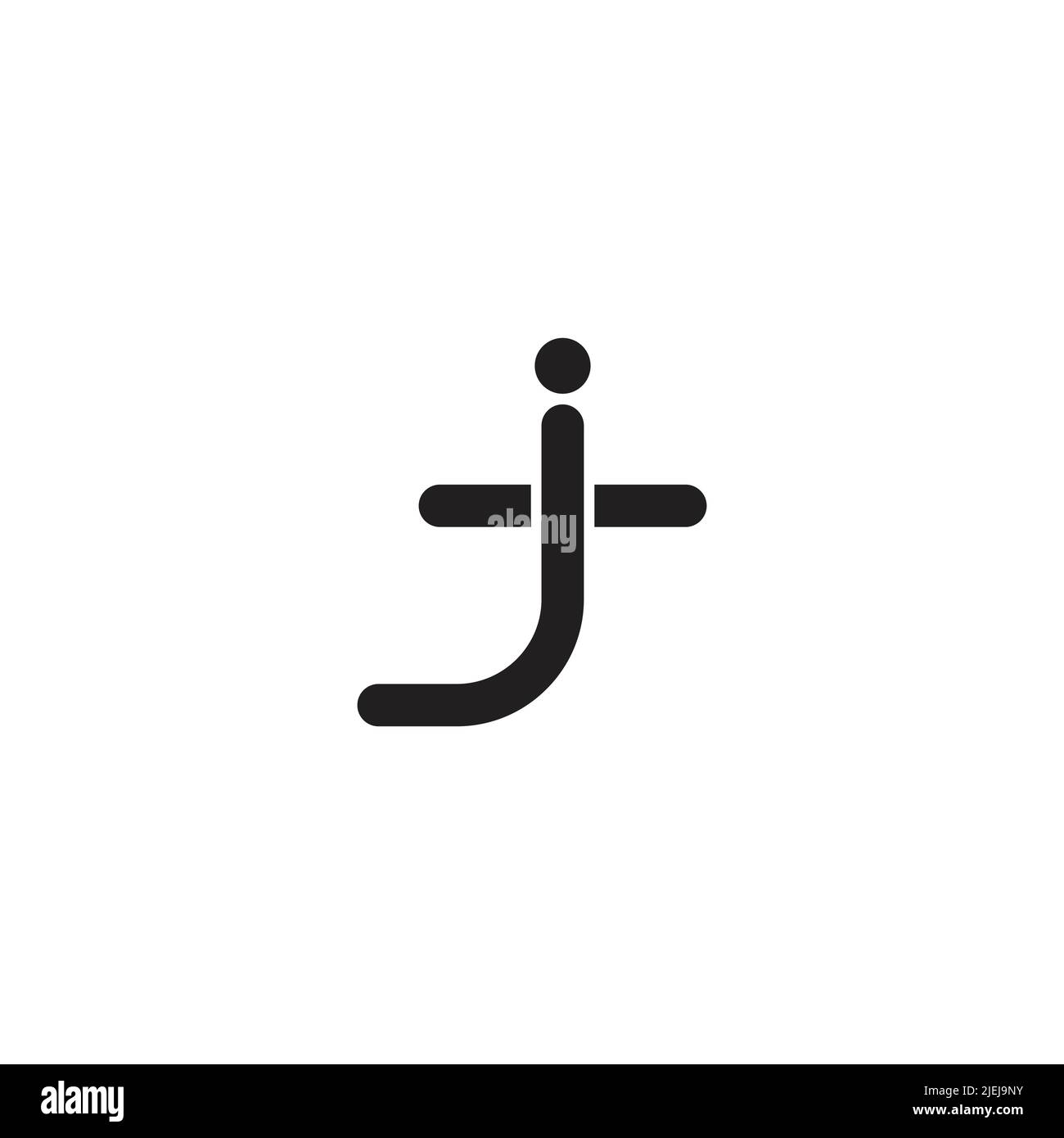 letter jt simple geometric thin line logo vector Stock Vector