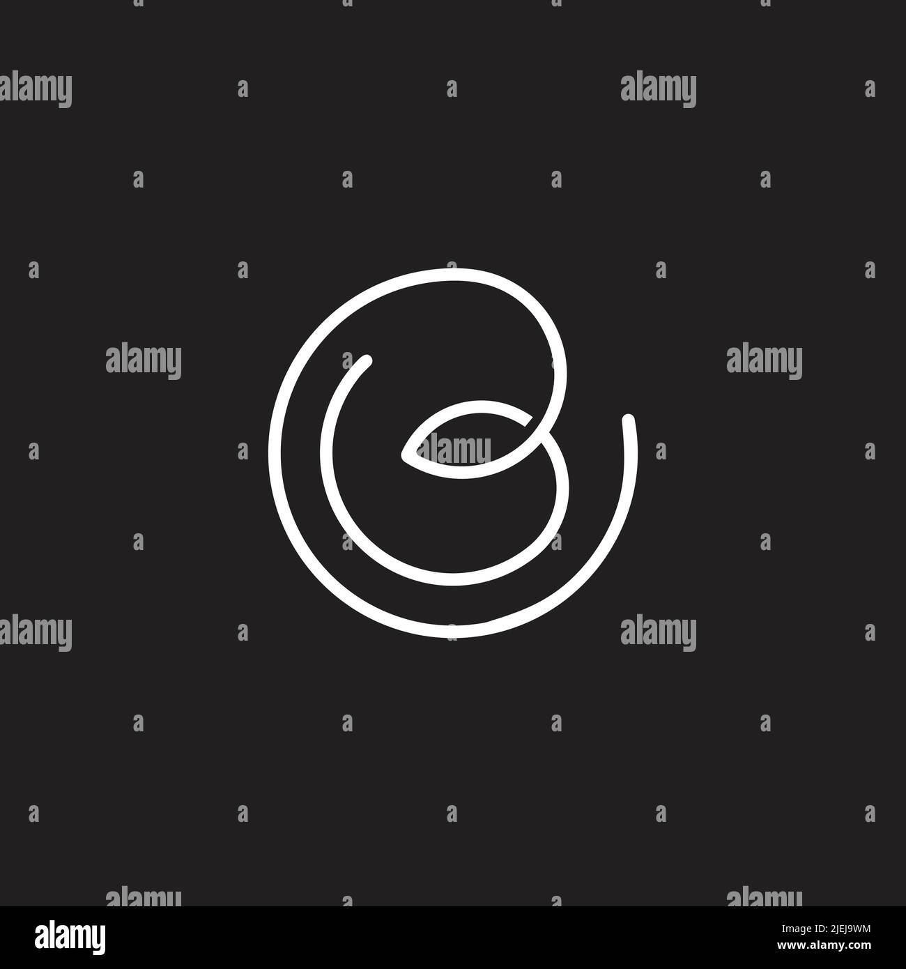 letter b thread symbol thin line circle logo vector Stock Vector