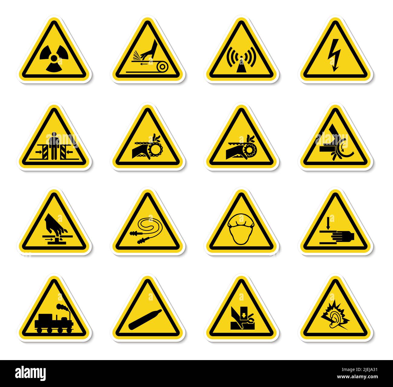 Warning Hazard Symbols labels Sign Isolate on White Background,Vector