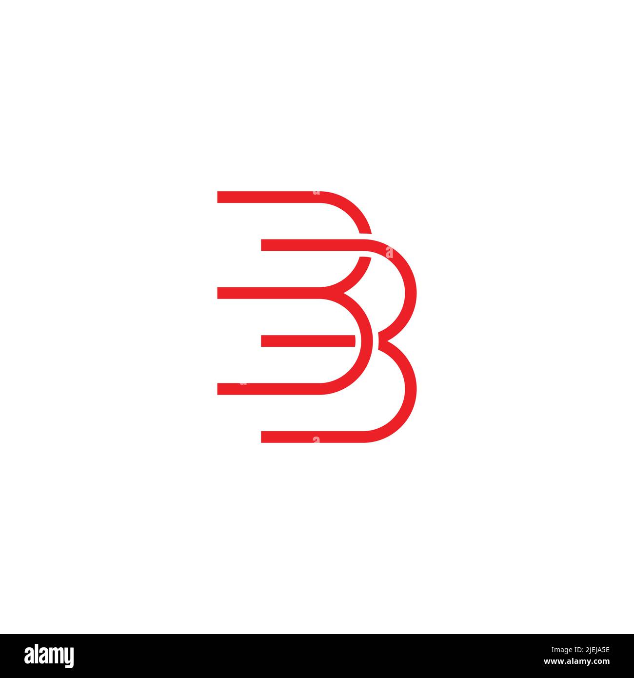 letter bb fast motion design thin line logo vector Stock Vector