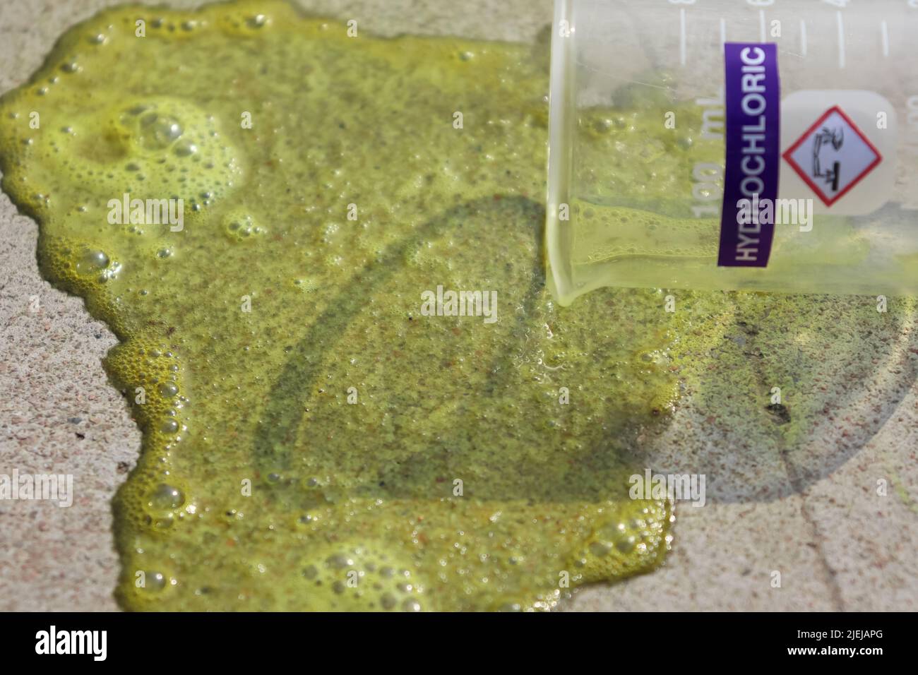 Hydrochloric acid leak on the floor Stock Photo Alamy