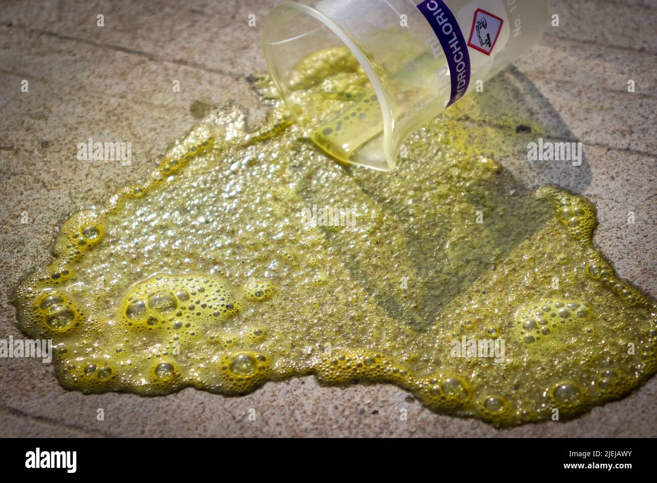 Hydrochloric acid leak on the floor Stock Photo Alamy
