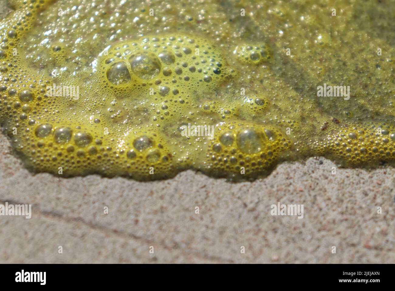 Hydrochloric acid leak on the floor Stock Photo