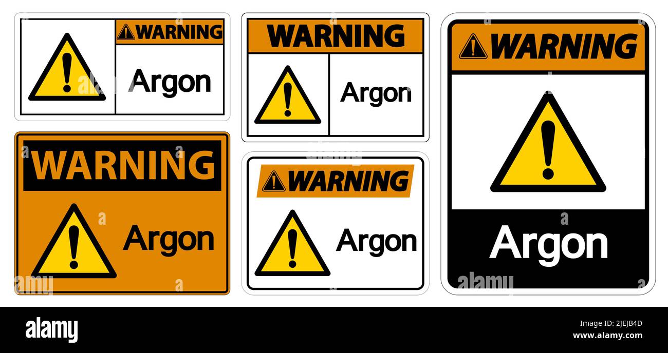 Warning Argon Symbol Sign Isolate On White Background,Vector Illustration EPS.10 Stock Vector