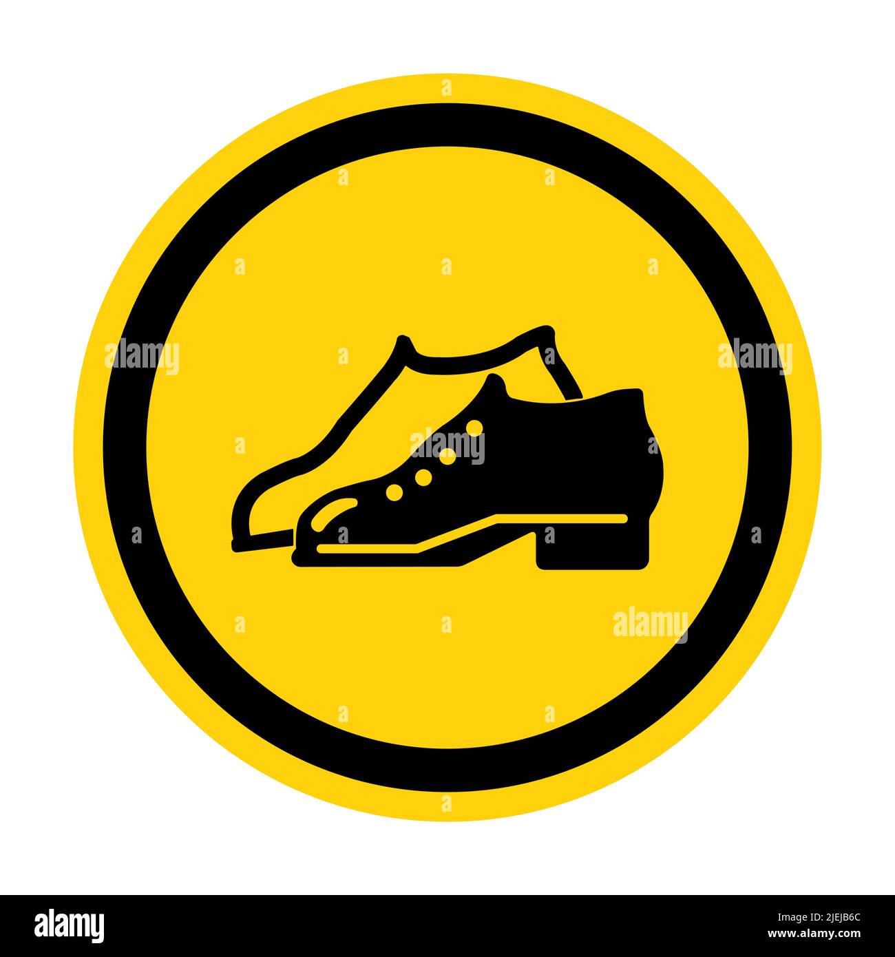 Symbol Enclosed Shoes Are Required In The Manufacturing Area sign