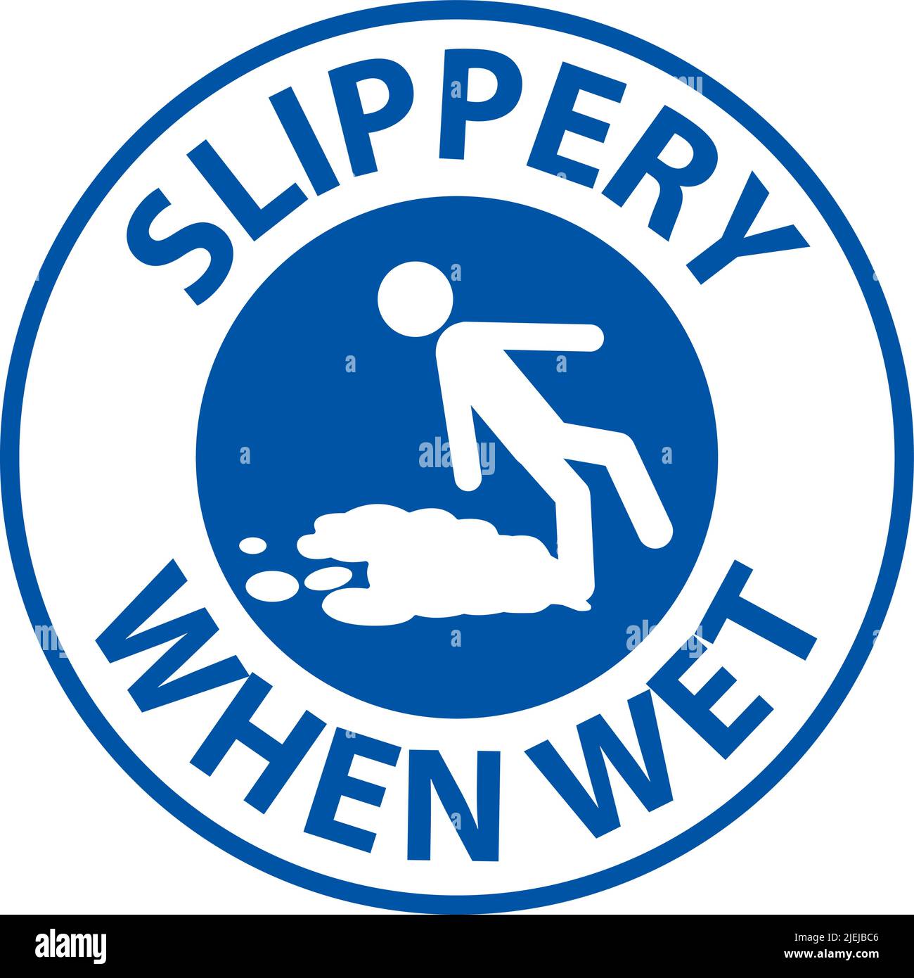 Slippery When Wet Floor Sign On White Background Stock Vector