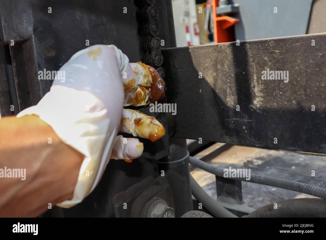 Grease used in industry for slippery materials Stock Photo Alamy