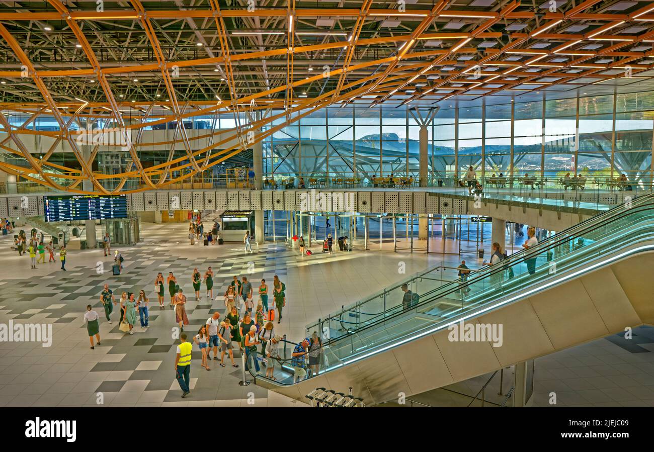 Departures Hall at Split Resnik Airport in Croatia. Stock Photo