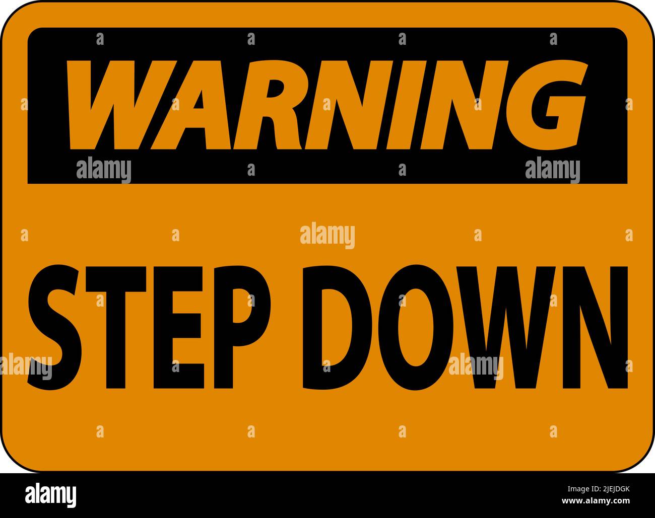 Warning Step Down Sign On White Background Stock Vector Image & Art Alamy