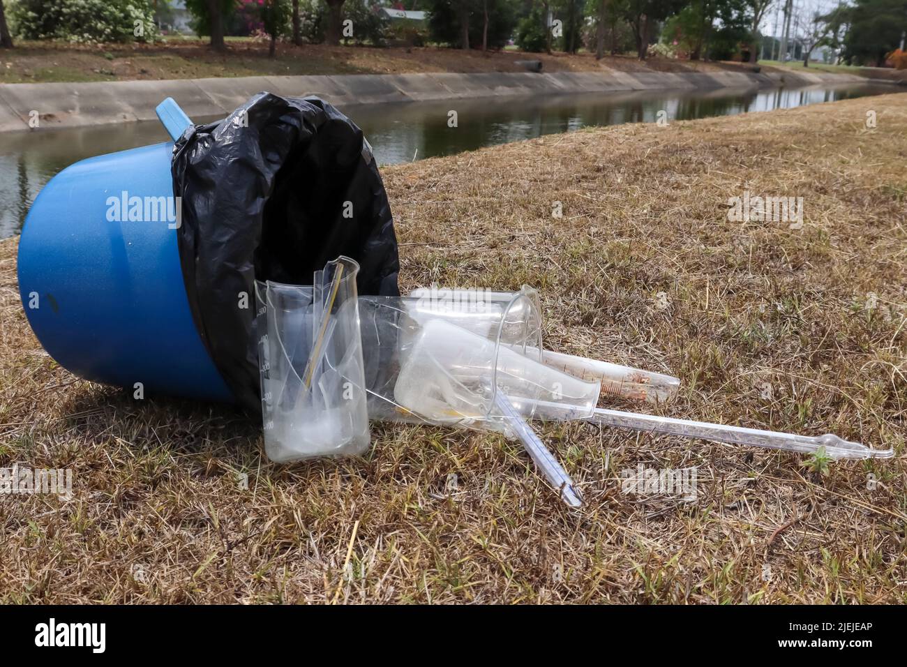 Chemical waste from the laboratory was discarded Stock Photo Alamy