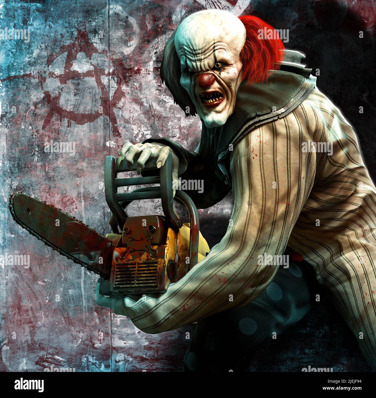 Evil clown chainsaw hi-res stock photography and images - Alamy