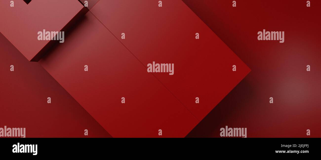 Abstract Shine Geometric Square Cubes Modern Dark Red Iillustration ...