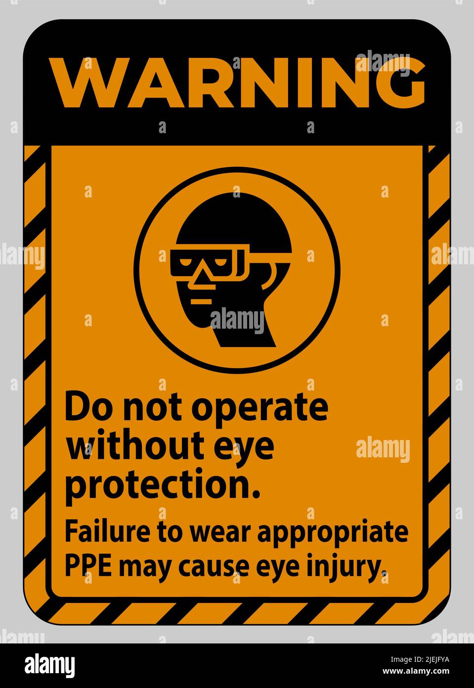 Warning Sign Do Not Enter Without Wearing Eye Protection,Vision Damage