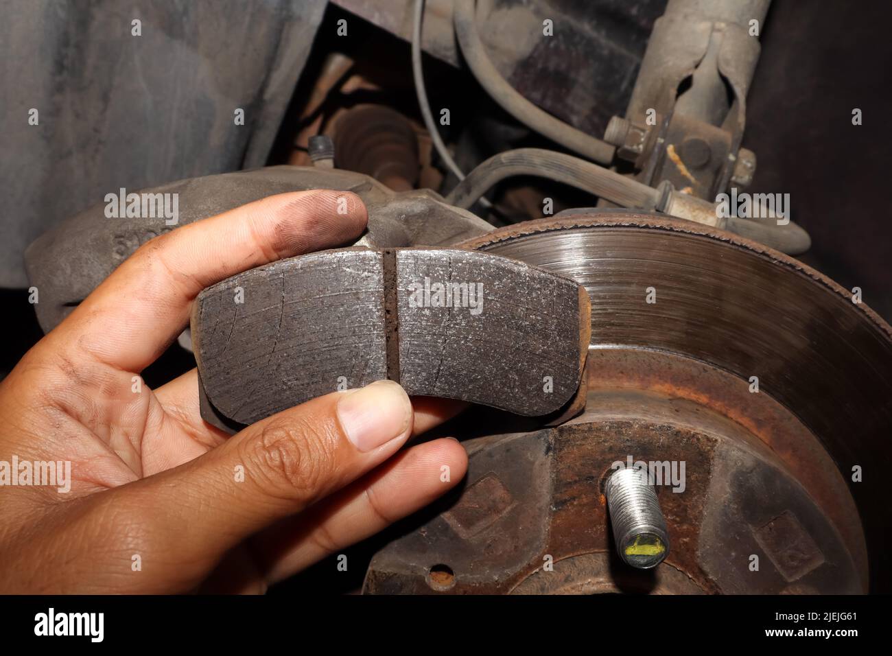 Maintenance of vehicle brakes and noisy Stock Photo Alamy
