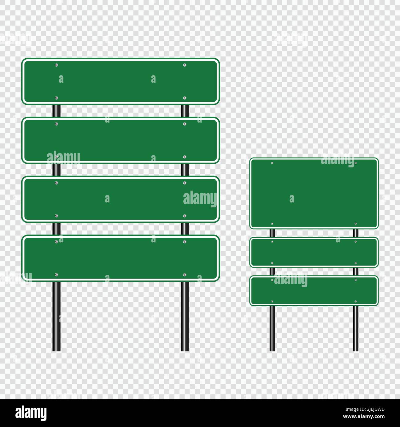 Green traffic sign,Road board signs isolated on transparent background,Vector illustration Stock Vector
