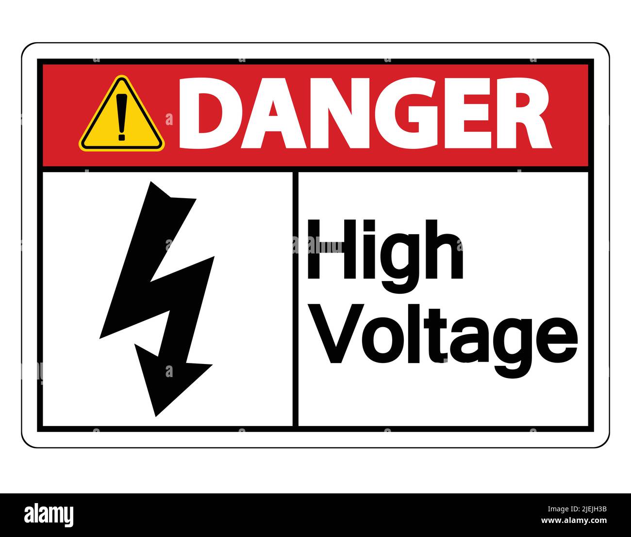 Danger high voltage sign On White Background Isolate On White Background,Vector Illustration
