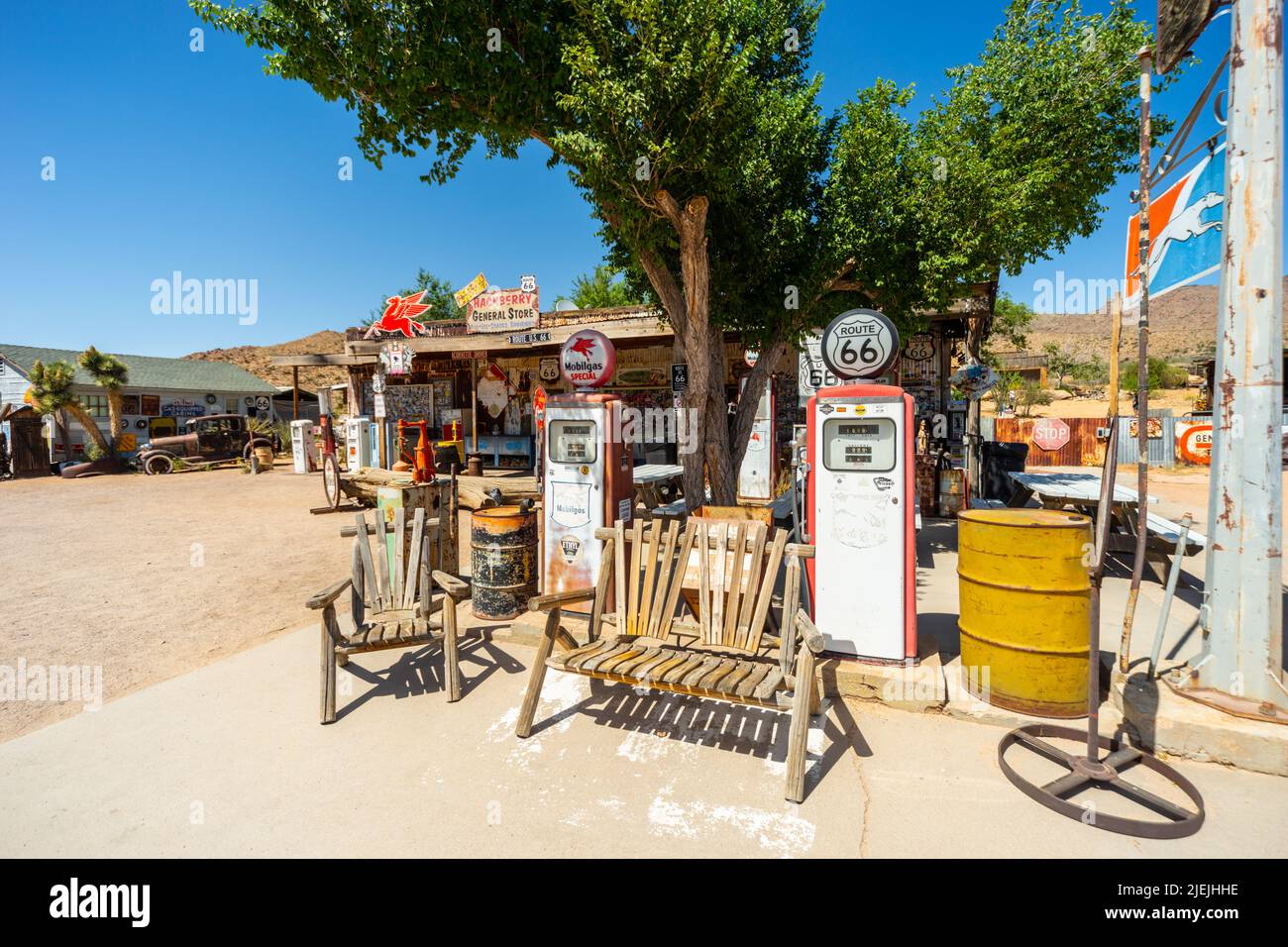 Hackberry General Store, Hackberry, AZ, USA. Route 66. Vintage gas