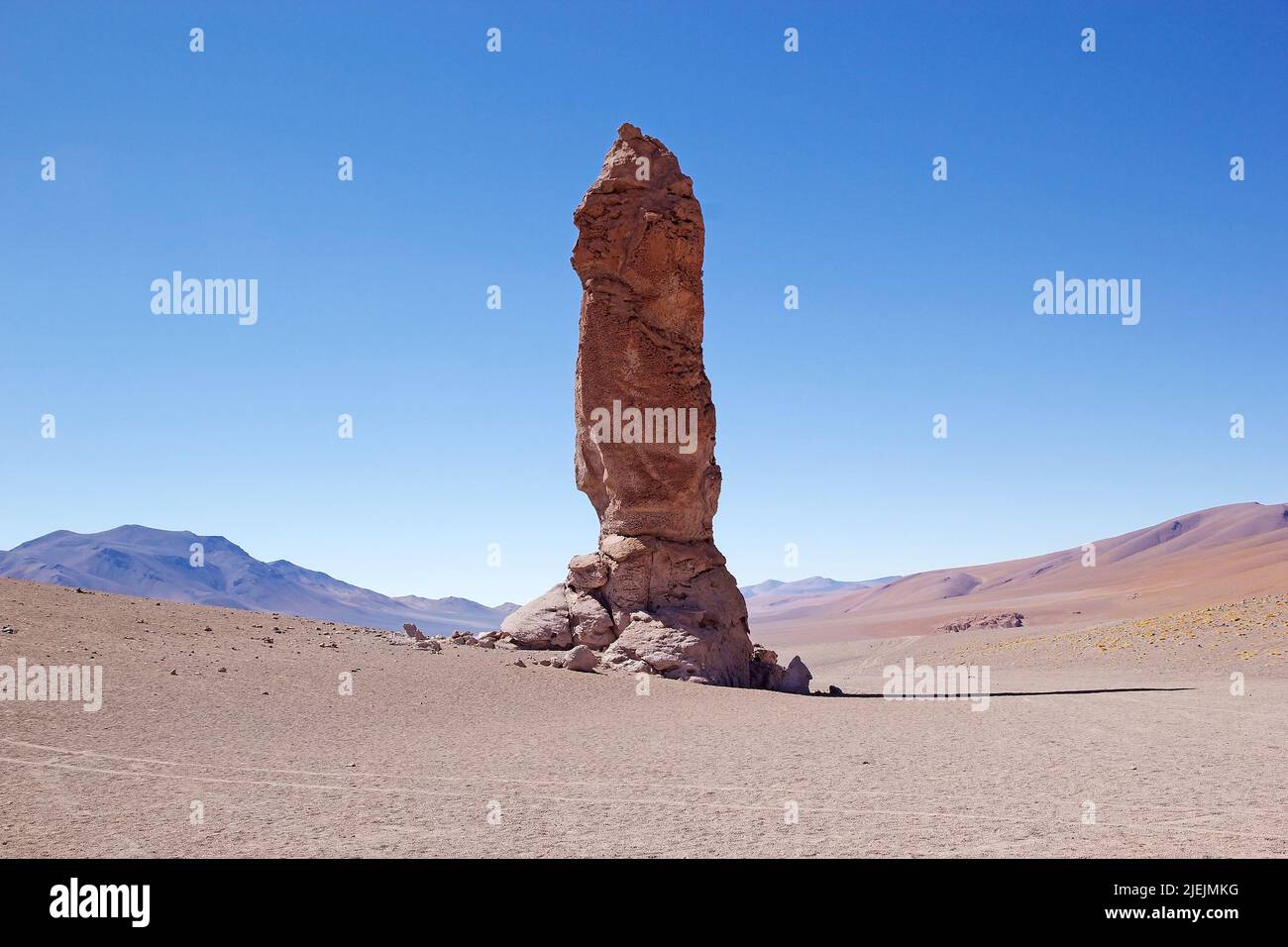 Geological monolith close to Salar the Tara in the Los Flamencos ...