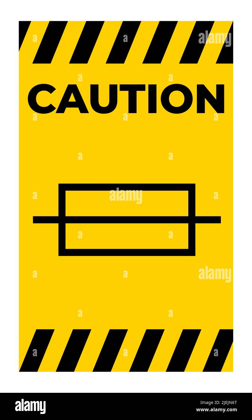 Caution Fuse Symbol Sign On White Background Stock Vector