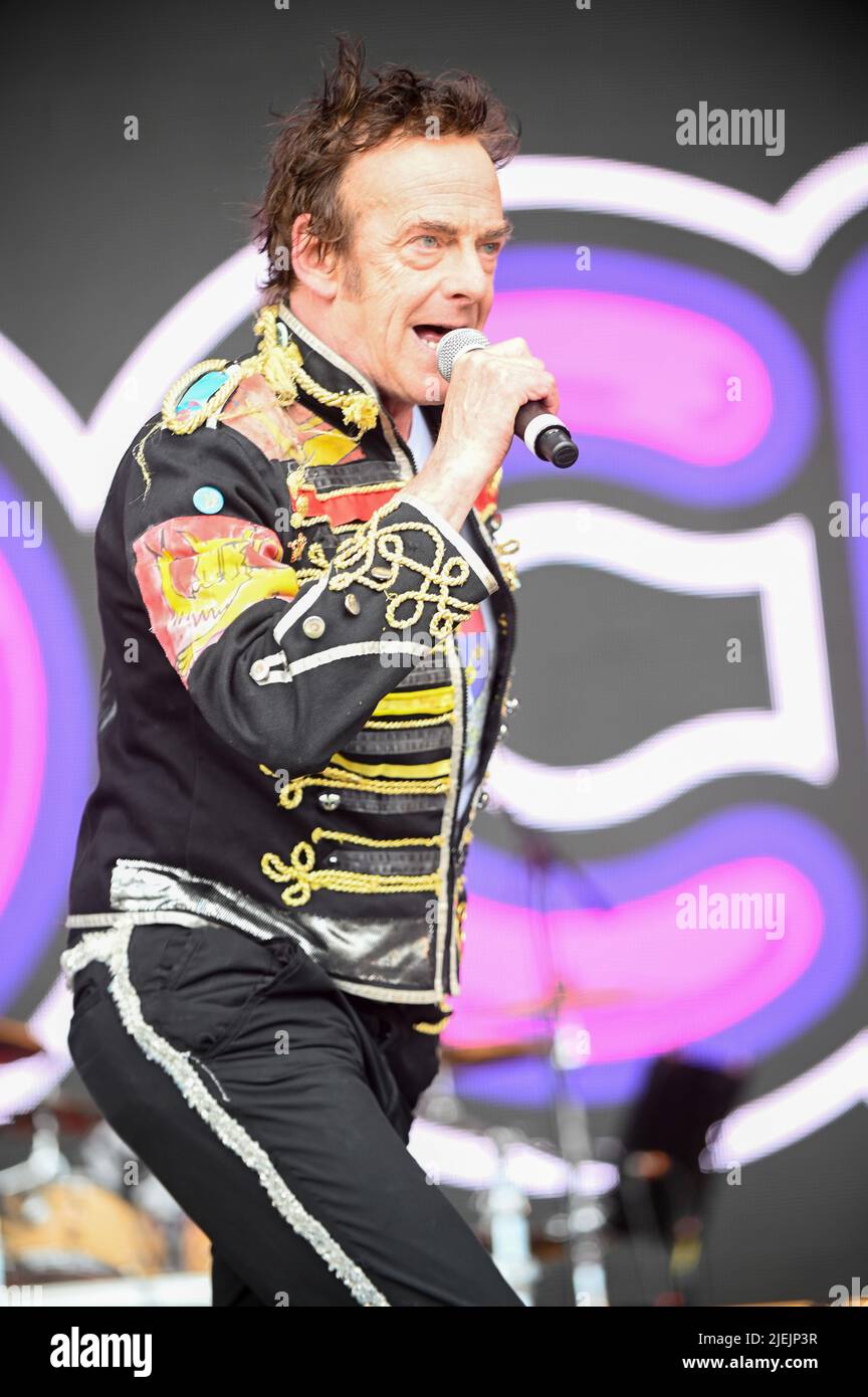 Leeds, UK. 25th June, 2022. Edward Tudor-Pole seen performing at Lets Rock Leeds 80s Festival in Temple Newsom, UK. Credit: SOPA Images Limited/Alamy Live News Stock Photo