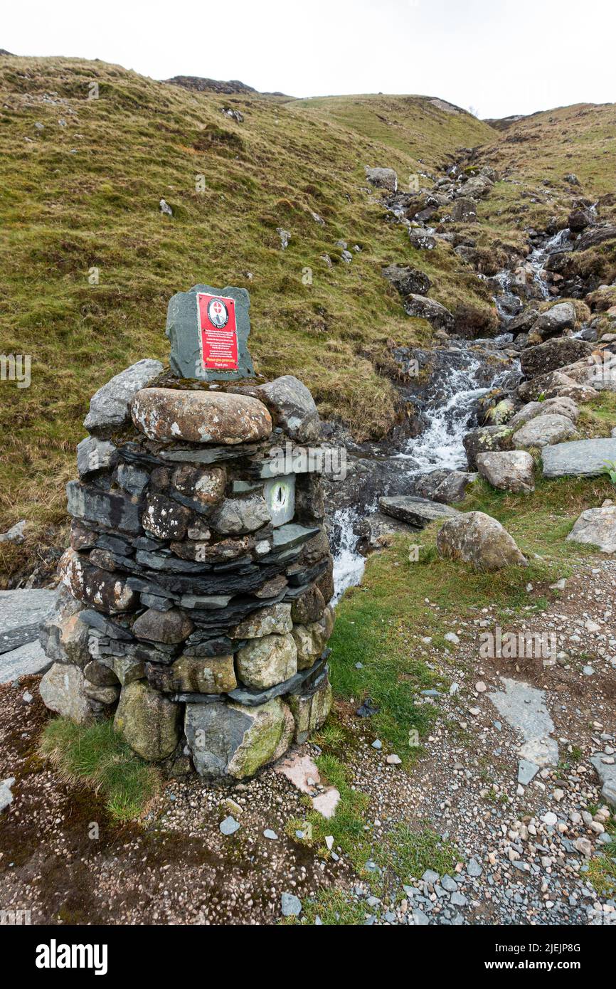 Collection box in aid of mountain rescue services, Lake District