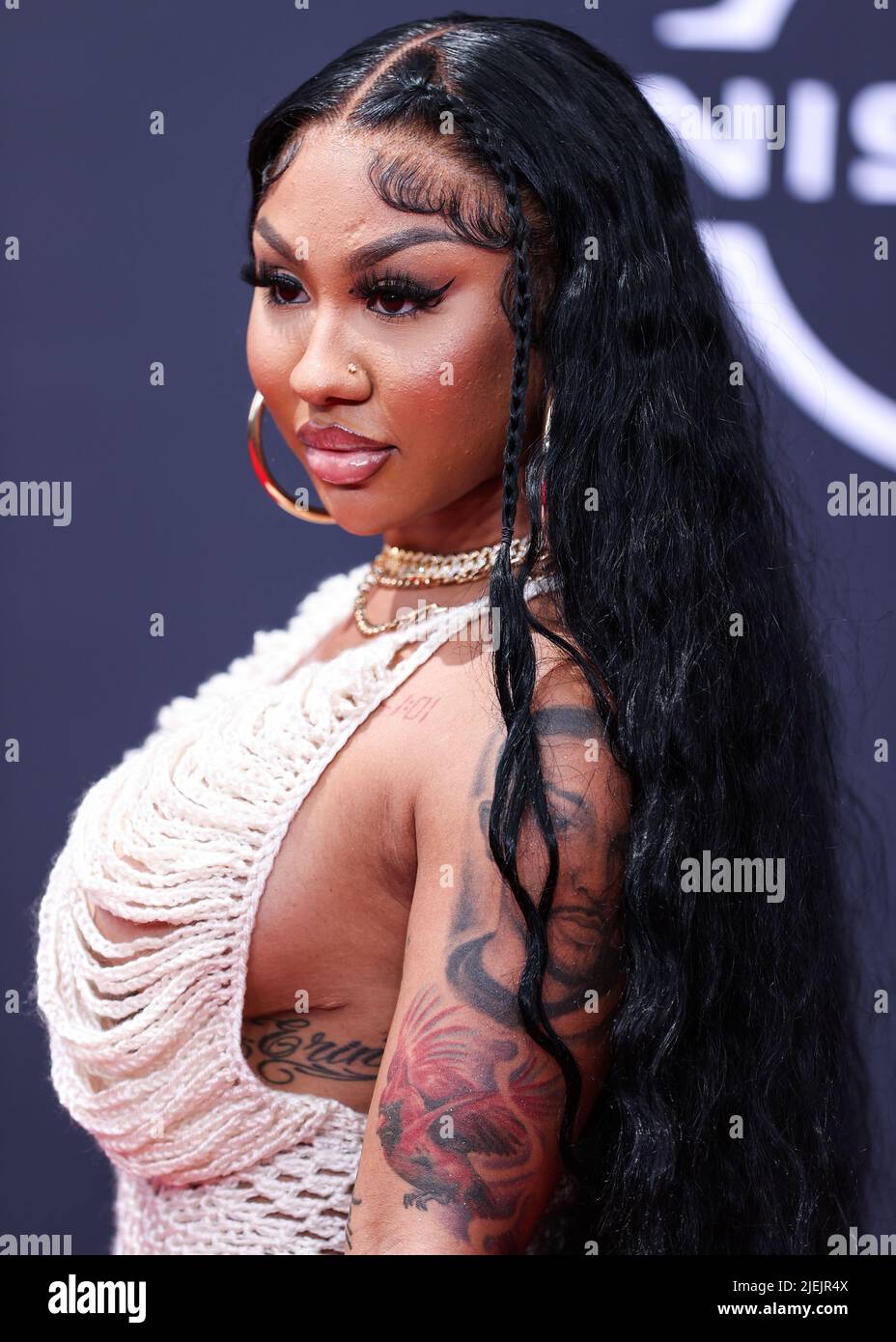 LOS ANGELES, CALIFORNIA, USA - JUNE 26: Ari Fletcher arrives at the BET Awards 2022 held at Microsoft Theater at L.A. Live on June 26, 2022 in Los Angeles, California, United States. (Photo by Xavier Collin/Image Press Agency) Credit: Image Press Agency/Alamy Live News Stock Photo