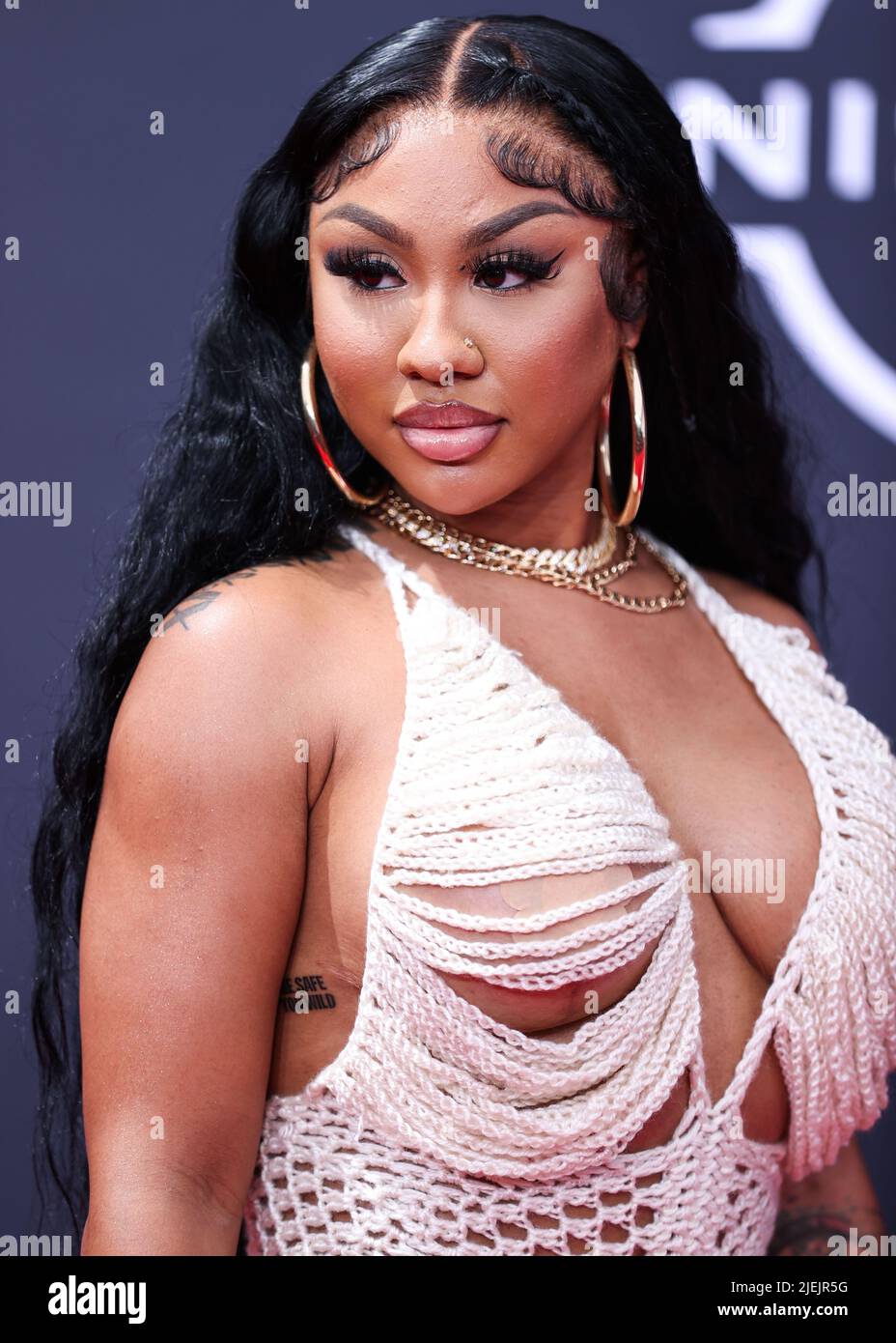 LOS ANGELES, CALIFORNIA, USA - JUNE 26: Ari Fletcher arrives at the BET Awards 2022 held at Microsoft Theater at L.A. Live on June 26, 2022 in Los Angeles, California, United States. (Photo by Xavier Collin/Image Press Agency) Credit: Image Press Agency/Alamy Live News Stock Photo