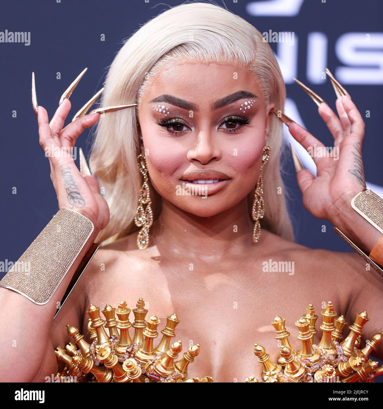 LOS ANGELES, CALIFORNIA, USA - JUNE 26: American model Blac Chyna arrives at the BET Awards 2022 held at Microsoft Theater at L.A. Live on June 26, 2022 in Los Angeles, California, United States. (Photo by Xavier Collin/Image Press Agency) Credit: Image Press Agency/Alamy Live News Stock Photo